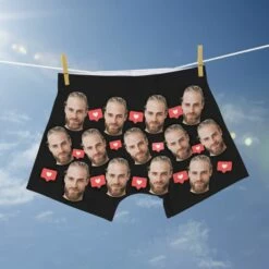 Caleçon Personnalisé Avec Visage Et Motifs