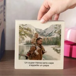 Photo Sur Bois Carrée Personnalisée Avec Photo Et Texte