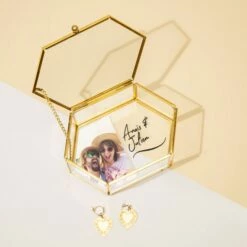 Boîte En Verre Avec Image Et Texte