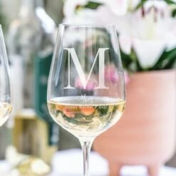 Verre à Vin Personnalisé Avec Monogramme